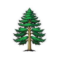 Realistic Eastern Hemlock Tree Bold Outline Design 1 vector