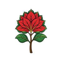 Realistic Indian Tulip Tree Bold Outline Design 2 vector