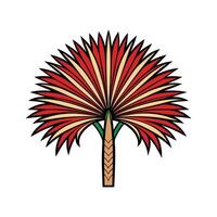Distinct Japanese Fan Palm Tree Outline Art vector