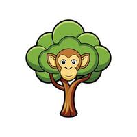 Realistic Monkey Ear Tree Bold Outline Design 1 vector