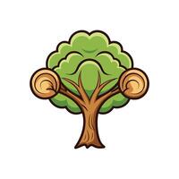 Realistic Monkey Ear Tree Bold Outline Design 3 vector
