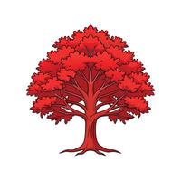 Realistic Northern Red Oak Tree Bold Outline Design 2 vector