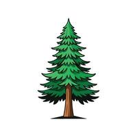 Realistic Pine Tree Bold Outline Design 1 vector