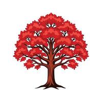 Realistic Northern Red Oak Tree Bold Outline Design 1 vector