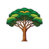 Realistic South American Lapacho Tree Bold Outline Design 1 vector