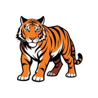 Realistic Tiger Stalking Bold Outline Design 1 vector