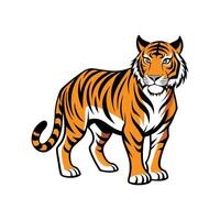 Realistic Tiger Stalking Bold Outline Design 3 vector