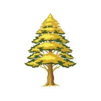 Realistic Vietnamese Golden Cypress Tree Bold Outline Design 2 vector