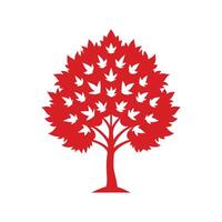 Realistic Red Buckeye Tree Bold Outline Design 2 vector