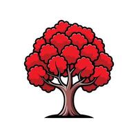 Realistic Red Mulberry Tree Bold Outline Design 1 vector