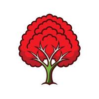 Realistic Red Mulberry Tree Bold Outline Design 2 vector