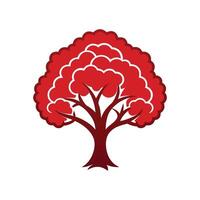 Distinct Red Mulberry Tree Outline Art vector