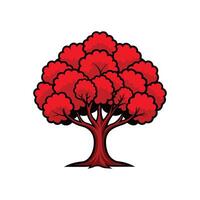 Realistic Red Mulberry Tree Bold Outline Design 3 vector