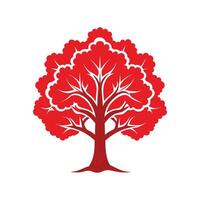 Realistic Red Oak Tree Bold Outline Design 1 vector