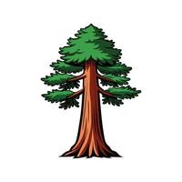 Realistic Sequoia Tree Bold Outline Design 1 vector