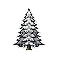 Realistic Silver Fir Tree Bold Outline Design 2 vector