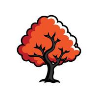 Realistic Smoke Tree Bold Outline Design 2 vector
