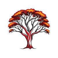 Realistic Snow Gum Tree Bold Outline Design 2 vector