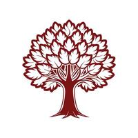 Realistic Spanish Chestnut Tree Bold Outline Design 3 vector