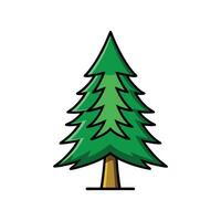 Distinct Spruce Tree Outline Art vector