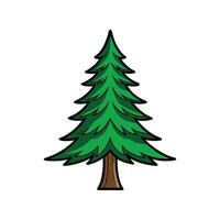Realistic Spruce Tree Bold Outline Design 2 vector