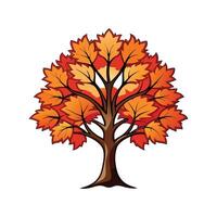 Realistic Sugar Maple Tree Bold Outline Design 1 vector