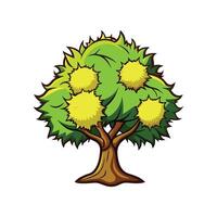 Realistic Sweet Chestnut Tree Bold Outline Design 1 vector