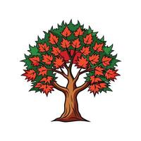 Realistic Sweet Gum Tree Bold Outline Design 2 vector