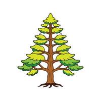 Realistic Tamarack Tree Bold Outline Design 2 vector