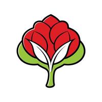 Realistic Tulip Tree Bold Outline Design 3 vector