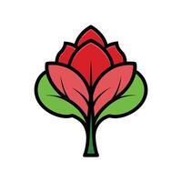 Realistic Tulip Tree Bold Outline Design 2 vector