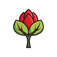 Realistic Tulip Tree Bold Outline Design 1 vector