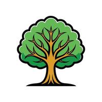 Realistic Walnut Tree Bold Outline Design 3 vector