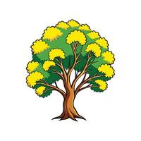Realistic Wattle Tree Bold Outline Design 1 vector