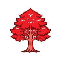 Realistic Western Red Cedar Tree Bold Outline Design 1 vector