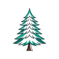 Realistic White Fir Tree Bold Outline Design 1 vector