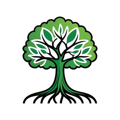 Realistic White Mangrove Tree Bold Outline Design 1