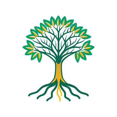 Realistic White Mangrove Tree Bold Outline Design 2