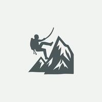 Cliff Bound Rock Climbing logo vector