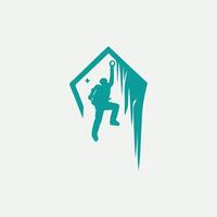 Frozen Heights Ice Climbing Logo Design vector