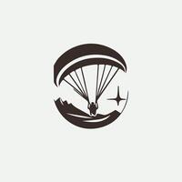Wind Glide paragliding logo vector