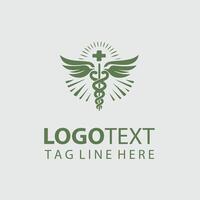 Serpent Path Caduceus Symbol design vector