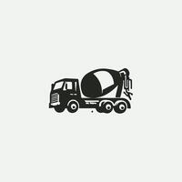 Stone Mix concrete mixer trucK vector