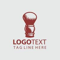 Pure Bristle Shaving Brushes Logo Design vector