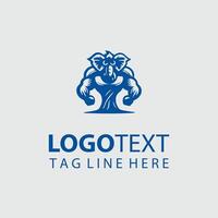 Tree stone Mascot tree design vector