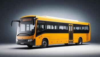 Modern Yellow School Bus In Studio Lighting photo