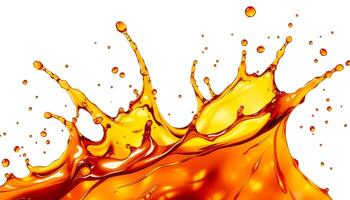 Vibrant Orange Liquid Splash Against White Backgrounds And Patterns. A photo