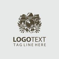 Blooming Lens Floral camera design vector