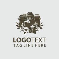 Camera Petals Floral camera design vector