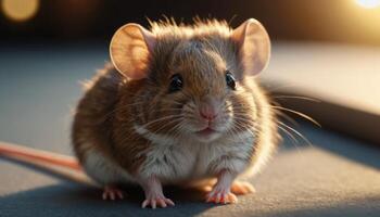Close Up Of A Mouse With Warm Lighting photo